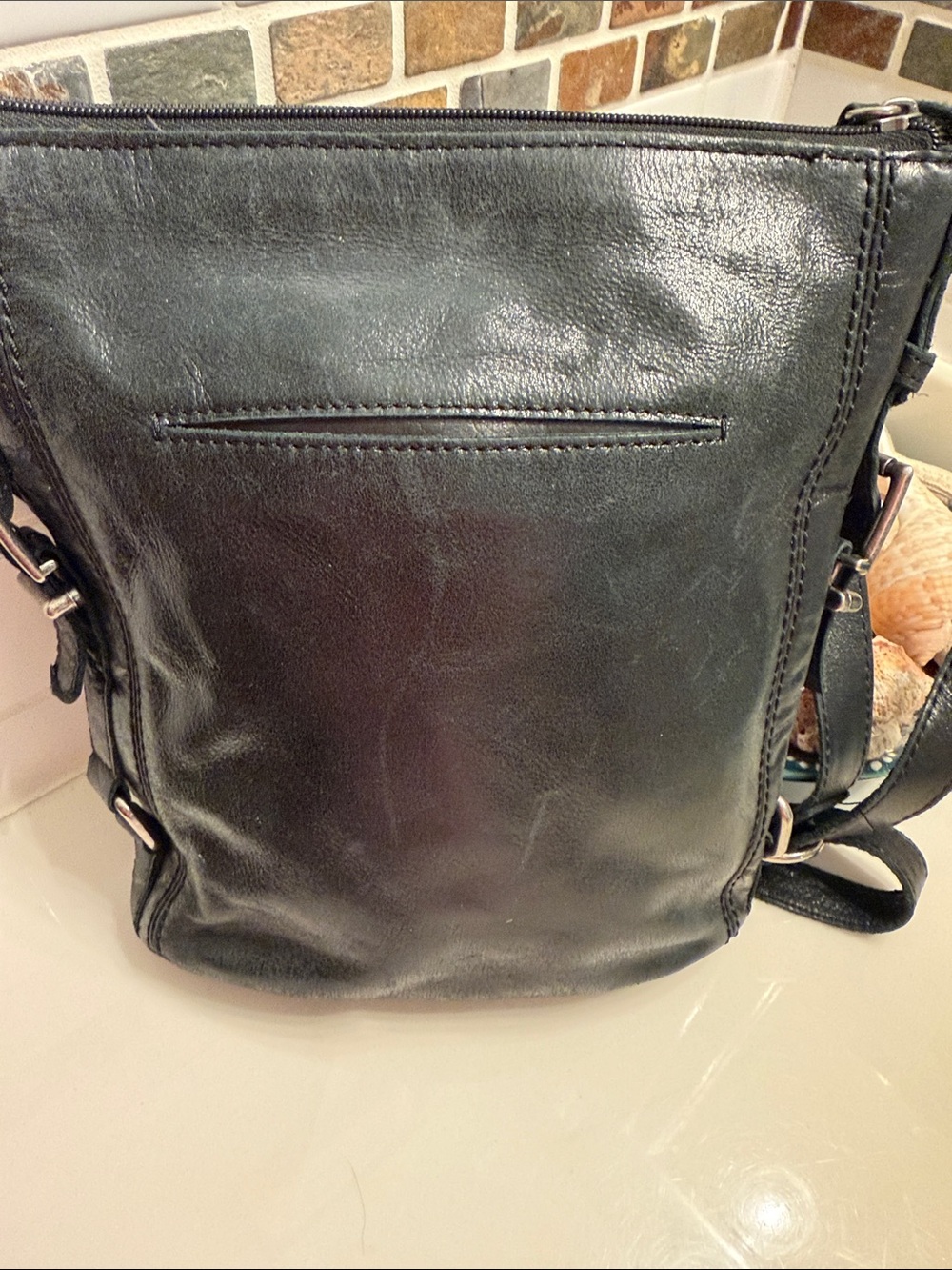The Sak Black Leather Crossbody Bag - Picture 7 of 11